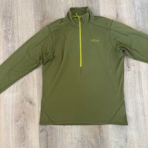Rab Flux Pull-On Technical 1/4 Zip Fleece | Olive Green